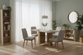 Homy Casa Folding Drop-Leaf Dining Table with Wheels, Natural Oak  Space-Saving Convertible Table for Dining or Work