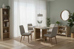Homy Casa Folding Drop-Leaf Dining Table with Wheels, Natural Oak  Space-Saving Convertible Table for Dining or Work