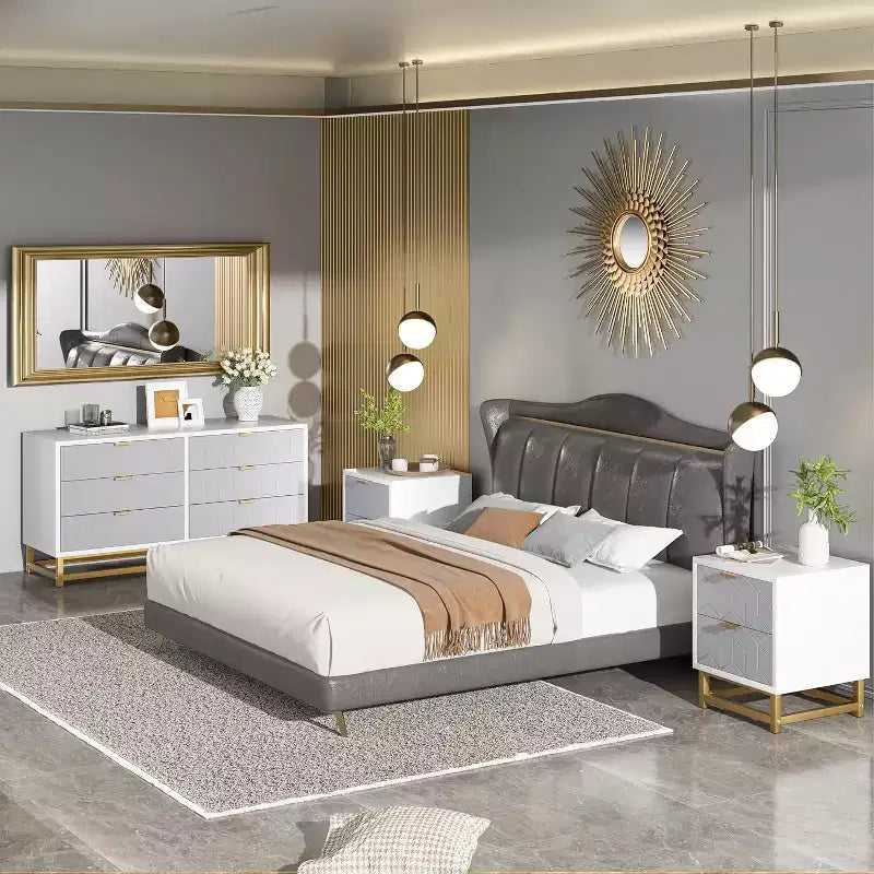 Comò a 7 cassetti per camera da letto, grande tavolo da trucco da 53,5 pollici con gambe in metallo, ampio spazio di archiviazione, adatto per camera da letto, soggiorno, ingresso