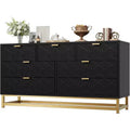 Bedroom 7 Drawer Storage Chest, 53.5 Inch Large Dressing Table with Metal Legs, Spacious Storage Space, Suitable for Bedroom, Living Room, Entryway
