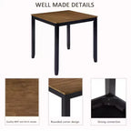 Set da pranzo Callan a 5 pezzi in legno stile rustico con sedie imbottite, altezza bancone