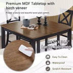 Set da pranzo Callan a 5 pezzi in legno stile rustico con sedie imbottite, altezza bancone