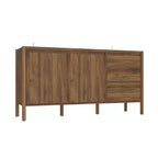 Mobile Contenitore in Legno di Noce Mid-Century Modern con Cassetti e Gambe in Legno Massiccio, Elegante Libreria/Mobile TV per Soggiorno