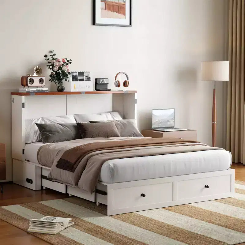 Letto a scomparsa/a ribalta con contenitore, modello Full/Queen, SENZA MATERASSO