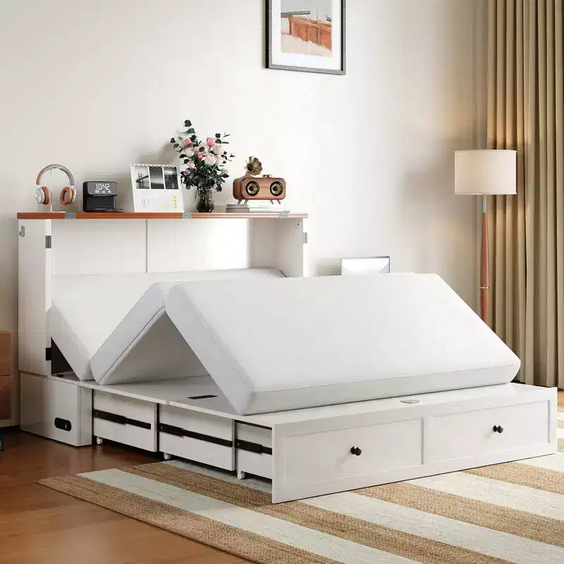 Letto a scomparsa/a ribalta con contenitore, modello Full/Queen, SENZA MATERASSO