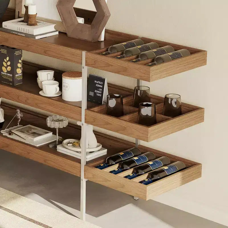 Mobile portaoggetti multifunzionale Mid-Century Modern 78.74 per soggiorno e sala da pranzo, adatto per vini, libri e decorazioni.