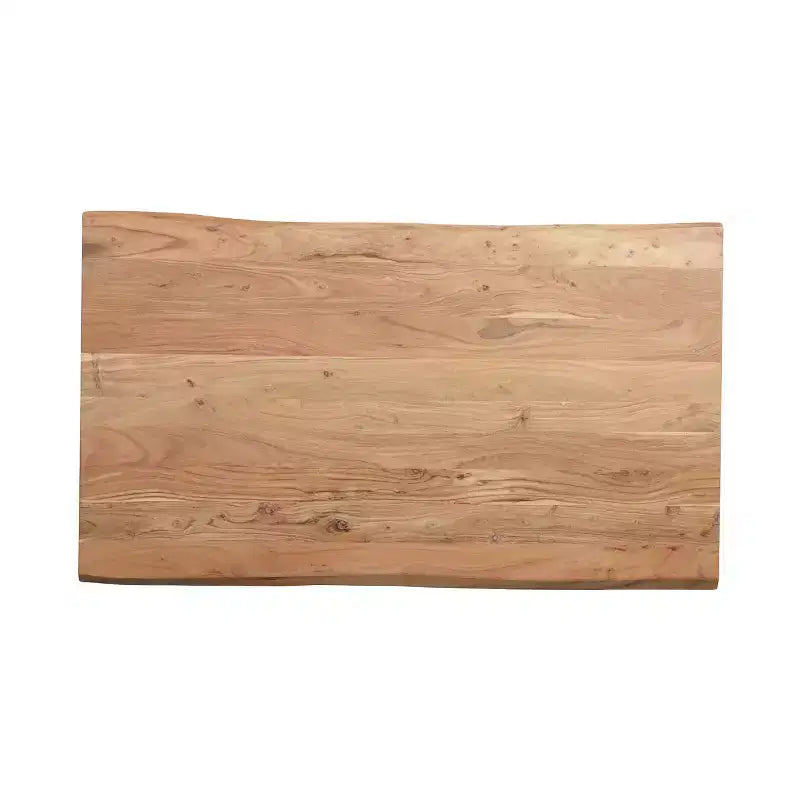 Tavolo da Pranzo 55IN con Gambe ad Anello in Metallo, Tavolo da Cucina con Piano in Legno, Tavolo da Pranzo per Soggiorno, Sala da Pranzo, Naturale+Nero