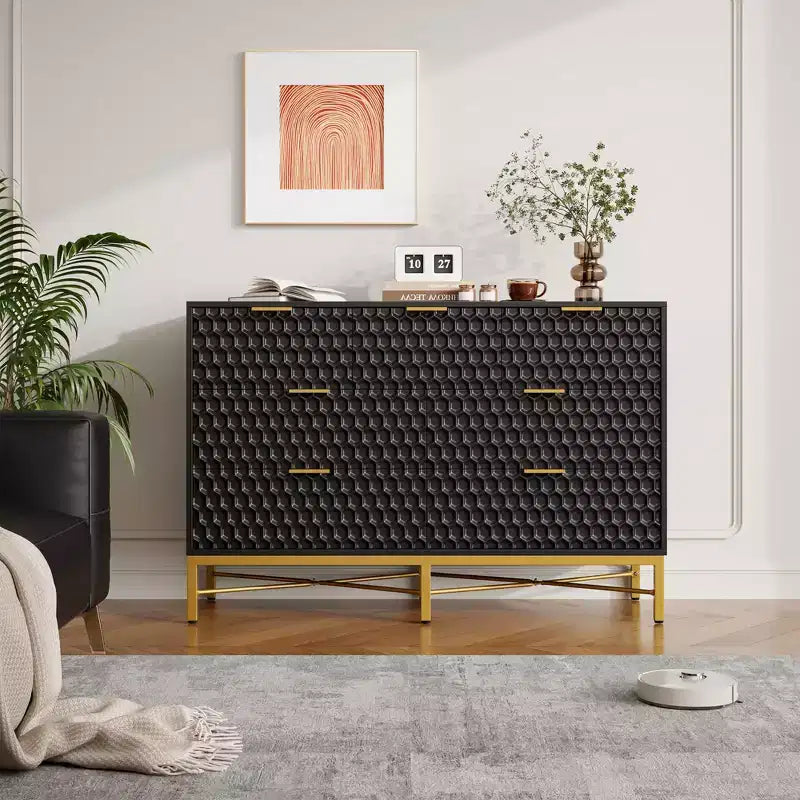 Comò da camera da letto, cassettiera in legno a 7 cassetti con cassetti profondi e parte superiore ampia, cassettiere e cassettiere moderne per corridoio, ingresso
