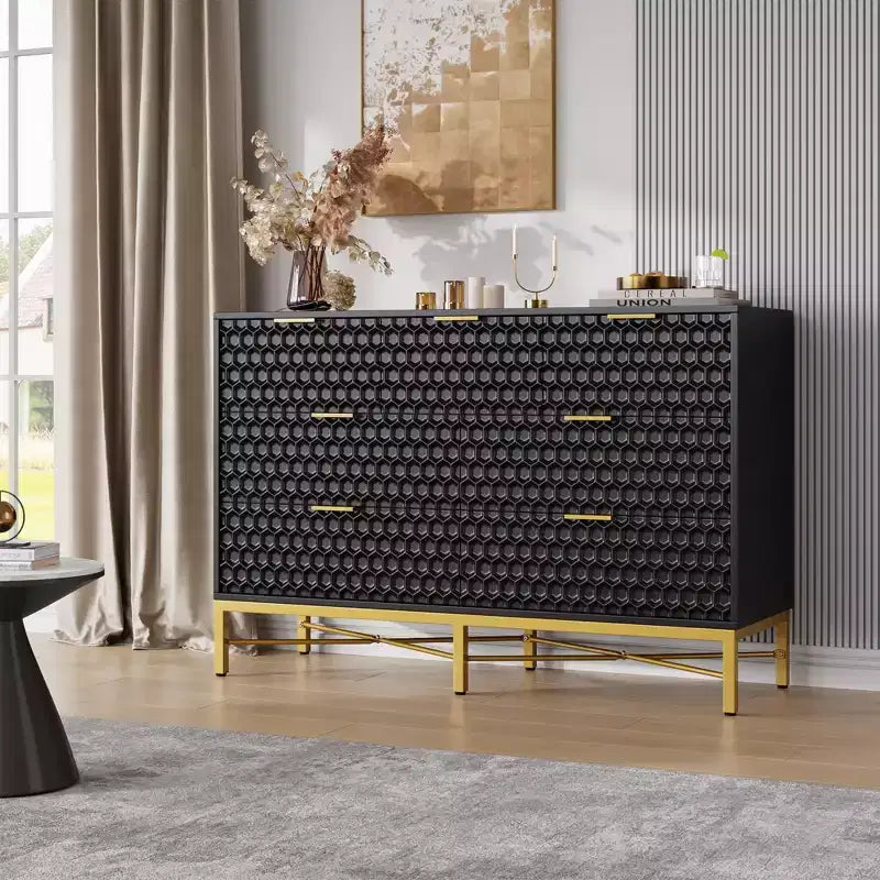 Dresser for Bedroom, 7 Drawer Wooden Dresser w/Deep Drawers & Wide Top, Modern Storage Dressers & Chests of Drawers for Hallway, Entryway