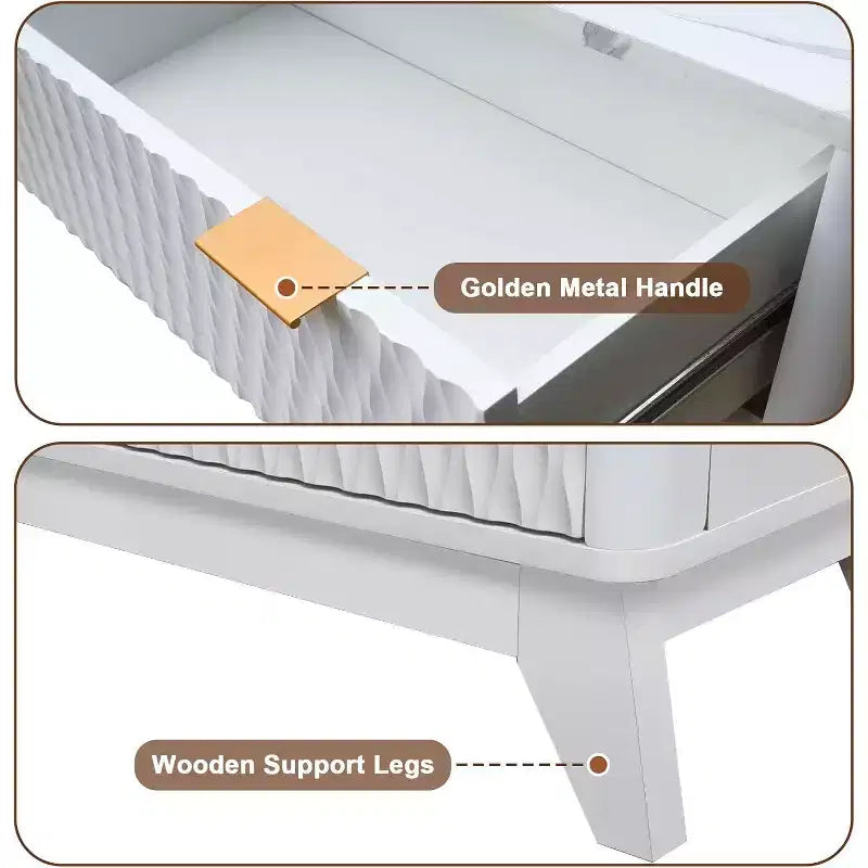 Cassettiere portaoggetti, cassettiera a sei cassetti da 54 pollici, toletta da camera da letto con piano in finto marmo per camera da letto, soggiorno, ingresso