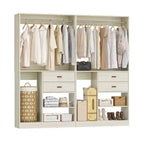 Sistema Organizer Armadio 40 Pollici con Cassetti, Guardaroba Indipendente con Aste Appendibiti