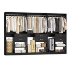 Sistema Organizer Armadio 40 Pollici con Cassetti, Guardaroba Indipendente con Aste Appendibiti