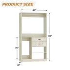 Sistema Organizer Armadio 40 Pollici con Cassetti, Guardaroba Indipendente con Aste Appendibiti