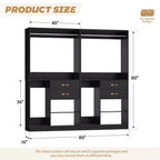 Sistema Organizer Armadio 40 Pollici con Cassetti, Guardaroba Indipendente con Aste Appendibiti