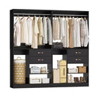 Sistema Organizer Armadio 40 Pollici con Cassetti, Guardaroba Indipendente con Aste Appendibiti