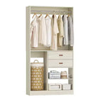 Sistema Organizer Armadio 40 Pollici con Cassetti, Guardaroba Indipendente con Aste Appendibiti