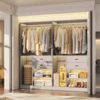 Sistema Organizer Armadio 40 Pollici con Cassetti, Guardaroba Indipendente con Aste Appendibiti