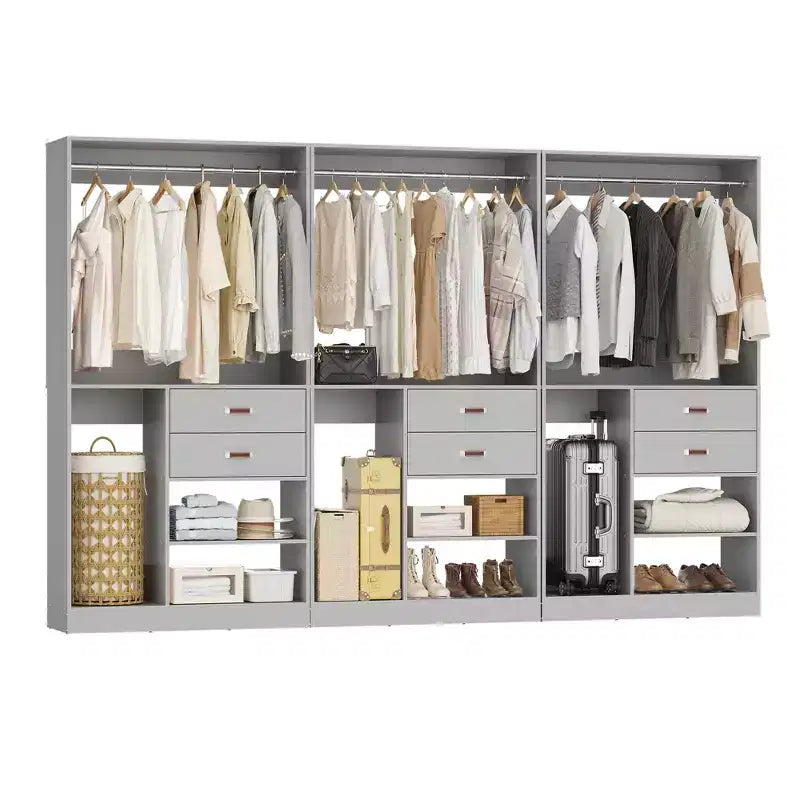 Sistema Organizer Armadio 40 Pollici con Cassetti, Guardaroba Indipendente con Aste Appendibiti