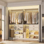 Sistema Organizer Armadio 40 Pollici con Cassetti, Guardaroba Indipendente con Aste Appendibiti