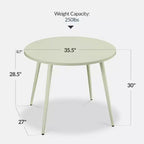 Tavolo da pranzo rotondo moderno di metà secolo, 90 cm, per casa o cucina, con gambe in acciaio effetto legno