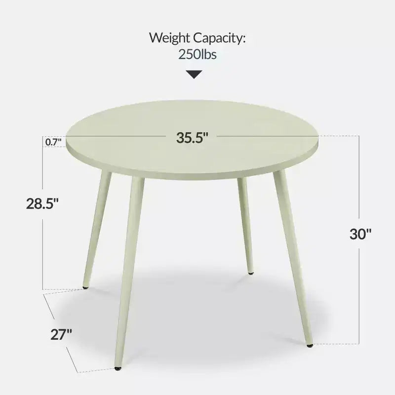 Tavolo da pranzo rotondo moderno di metà secolo, 90 cm, per casa o cucina, con gambe in acciaio effetto legno