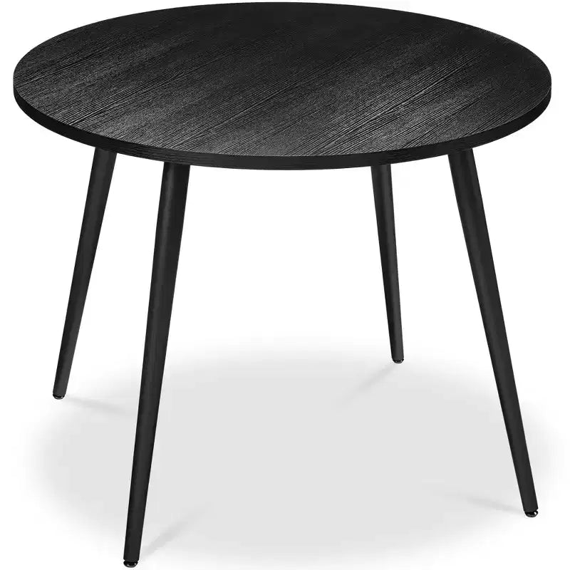 Tavolo da pranzo rotondo moderno di metà secolo, 90 cm, per casa o cucina, con gambe in acciaio effetto legno