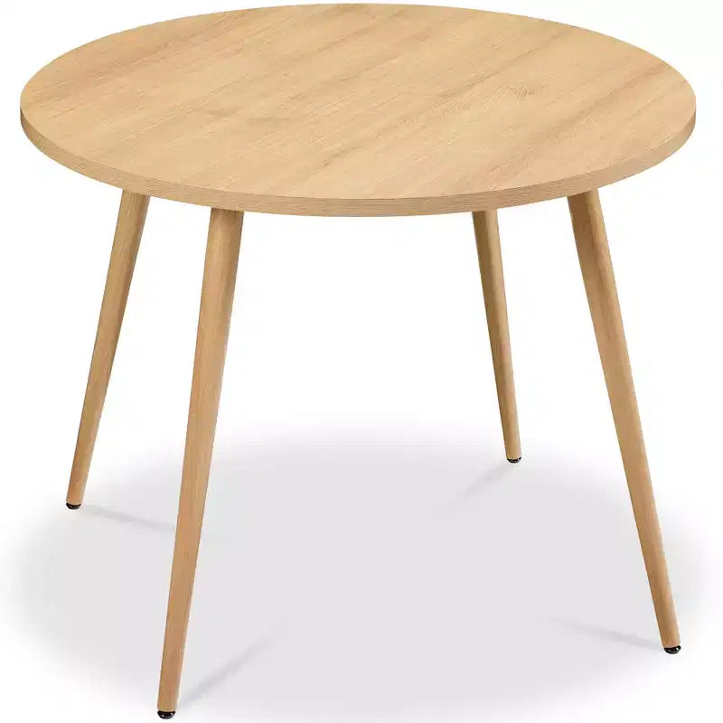 Best Choice Products Round Mid-Century Modern 35.5in Dining Table, Dinette for Home or Kitchen w/Wood Finish Steel Legs