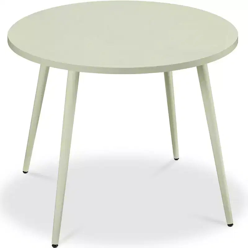 Tavolo da pranzo rotondo moderno di metà secolo, 90 cm, per casa o cucina, con gambe in acciaio effetto legno