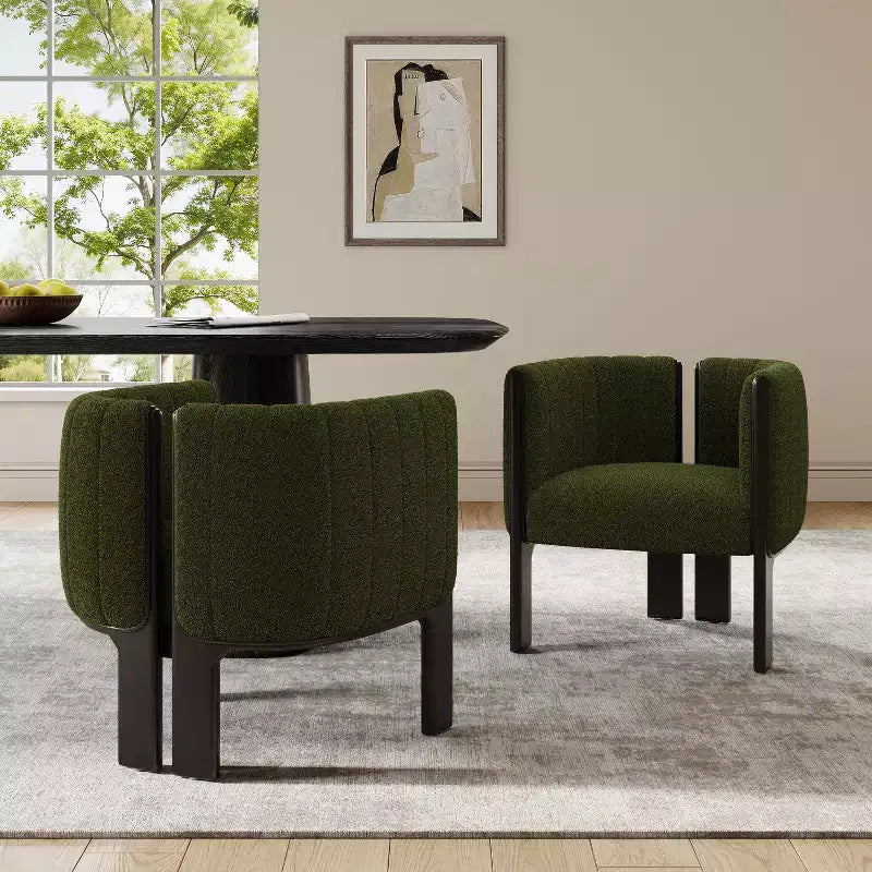 Sedie da pranzo moderne ed eleganti per cucina e sala da pranzo, sedia da pranzo piccola imbottita in Bouclé