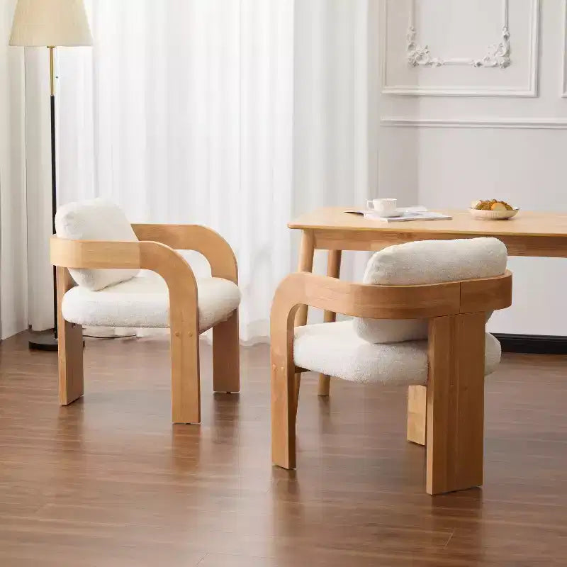 Sedie da pranzo moderne ed eleganti per cucina e sala da pranzo, sedia da pranzo piccola imbottita in Bouclé