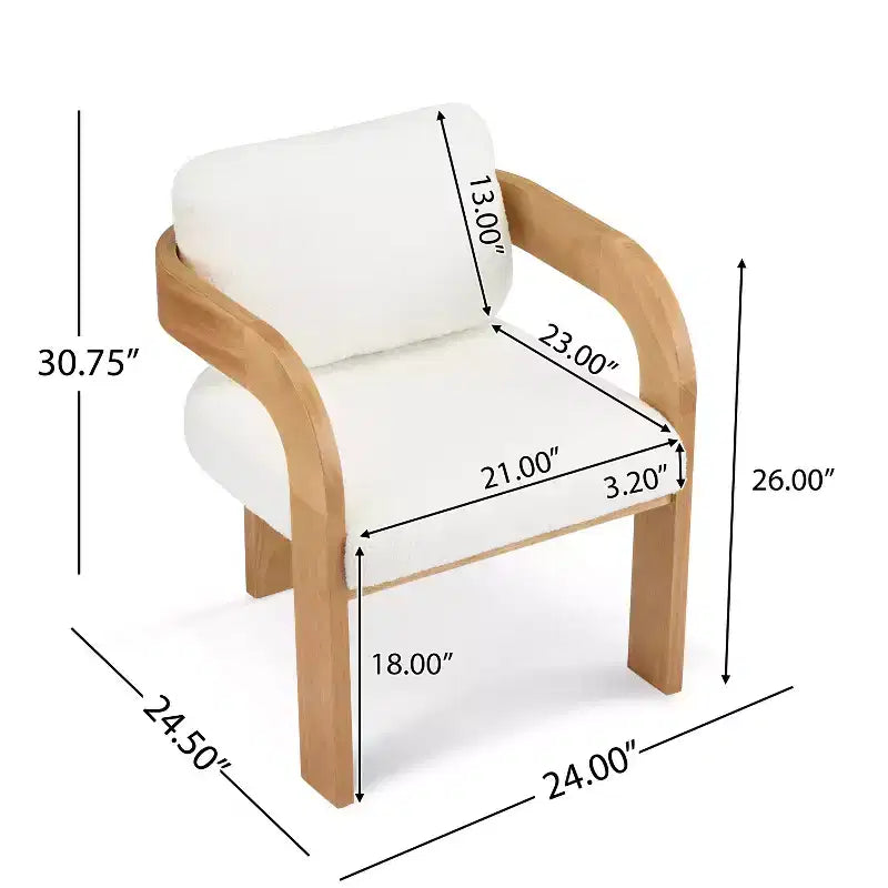 Sedie da pranzo moderne ed eleganti per cucina e sala da pranzo, sedia da pranzo piccola imbottita in Bouclé