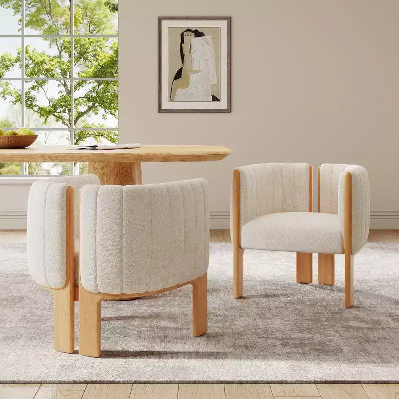 Sedie da pranzo moderne ed eleganti per cucina e sala da pranzo, sedia da pranzo piccola imbottita in Bouclé