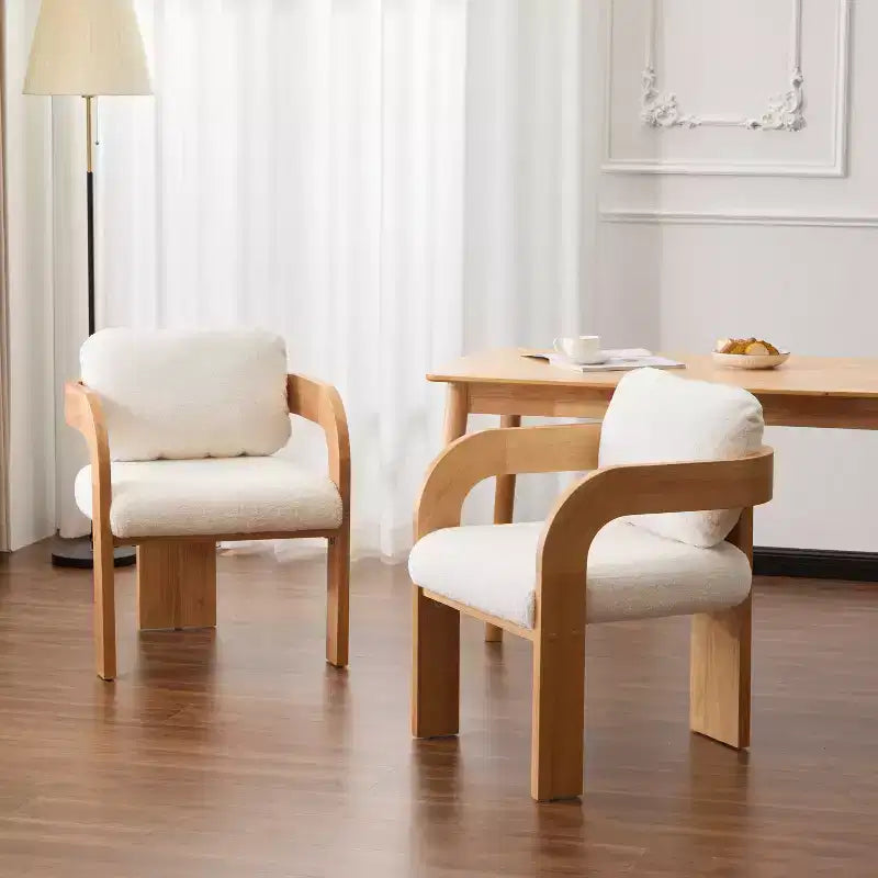 Sedie da pranzo moderne ed eleganti per cucina e sala da pranzo, sedia da pranzo piccola imbottita in Bouclé