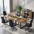Tavolo da Conferenza Rettangolare Stile Business 94,5", Robusto Tavolo da Ufficio per Formazione 8-10 Persone con Piedini Regolabili