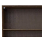 Libreria industriale a ripiani aperti, in legno massello e metallo, di 168 x 76 cm, rettangolare, stile moderno di metà secolo, color noce