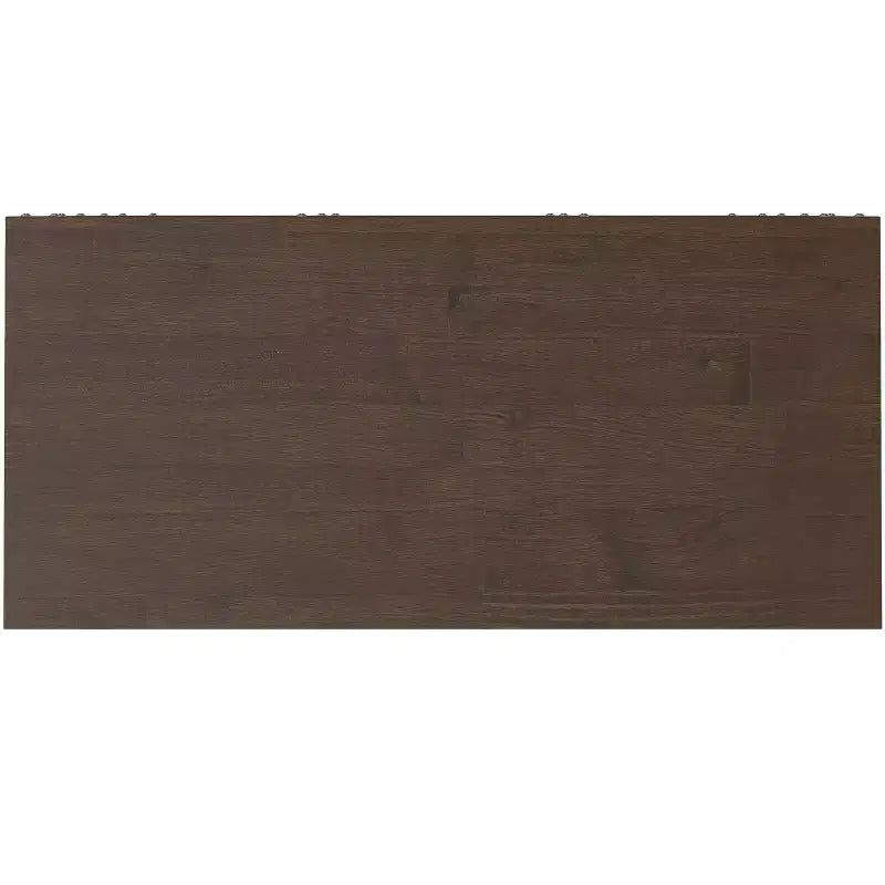 Libreria industriale a ripiani aperti, in legno massello e metallo, di 168 x 76 cm, rettangolare, stile moderno di metà secolo, color noce
