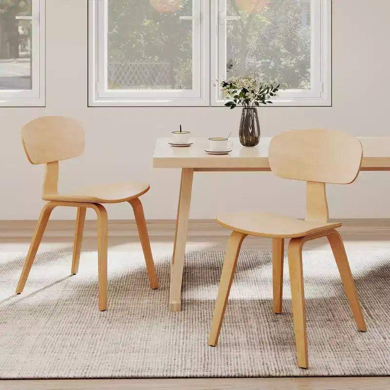 Sedia da pranzo moderna con sedile ampio e schienale curvo e piedini regolabili