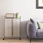 Carrello portaoggetti mobile a 20 cassetti Arcobaleno/Nero/Trasparente/Grigio + Beige + Giallo/Multicolore/Macaron/Sfumatura Rosa/Grigio/Rosa shocking/Arancione/Viola/Bianco
