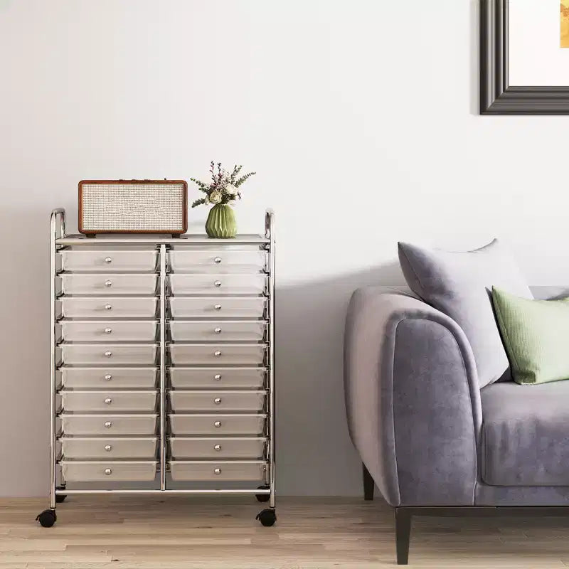 Carrello portaoggetti mobile a 20 cassetti Arcobaleno/Nero/Trasparente/Grigio + Beige + Giallo/Multicolore/Macaron/Sfumatura Rosa/Grigio/Rosa shocking/Arancione/Viola/Bianco
