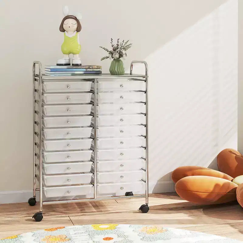 Carrello portaoggetti mobile a 20 cassetti Arcobaleno/Nero/Trasparente/Grigio + Beige + Giallo/Multicolore/Macaron/Sfumatura Rosa/Grigio/Rosa shocking/Arancione/Viola/Bianco