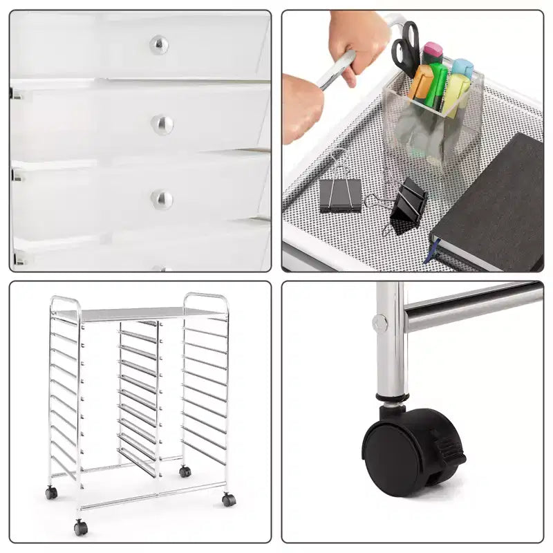 Carrello portaoggetti mobile a 20 cassetti Arcobaleno/Nero/Trasparente/Grigio + Beige + Giallo/Multicolore/Macaron/Sfumatura Rosa/Grigio/Rosa shocking/Arancione/Viola/Bianco