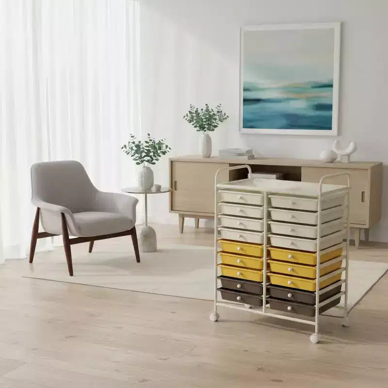 Carrello portaoggetti mobile a 20 cassetti Arcobaleno/Nero/Trasparente/Grigio + Beige + Giallo/Multicolore/Macaron/Sfumatura Rosa/Grigio/Rosa shocking/Arancione/Viola/Bianco