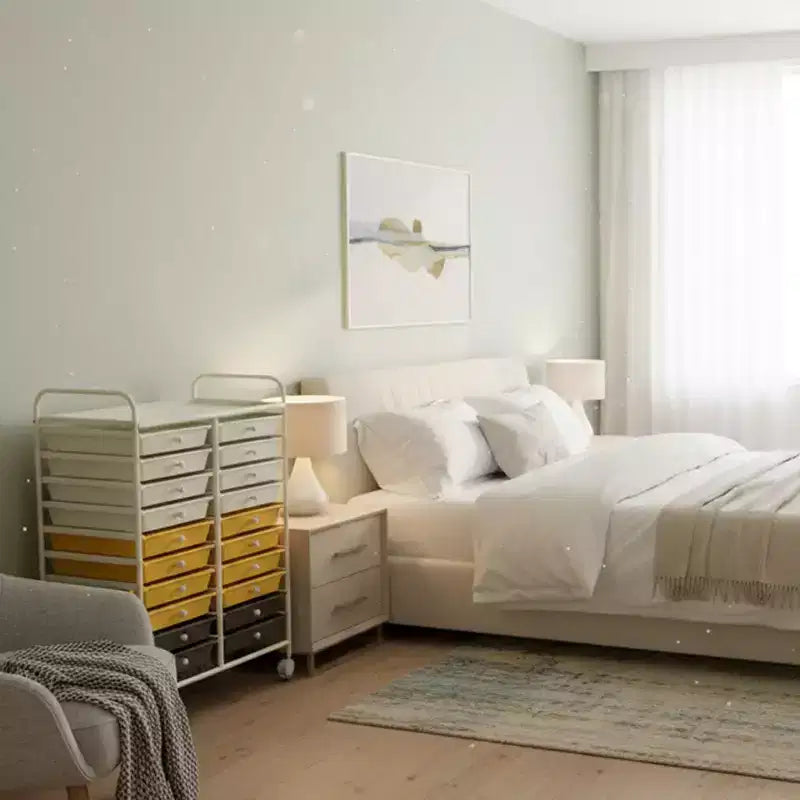 Carrello portaoggetti mobile a 20 cassetti Arcobaleno/Nero/Trasparente/Grigio + Beige + Giallo/Multicolore/Macaron/Sfumatura Rosa/Grigio/Rosa shocking/Arancione/Viola/Bianco
