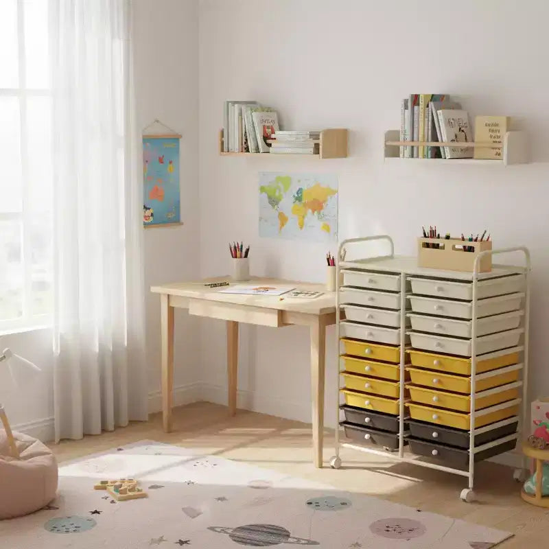 Carrello portaoggetti mobile a 20 cassetti Arcobaleno/Nero/Trasparente/Grigio + Beige + Giallo/Multicolore/Macaron/Sfumatura Rosa/Grigio/Rosa shocking/Arancione/Viola/Bianco