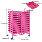 Carrello portaoggetti mobile a 20 cassetti Arcobaleno/Nero/Trasparente/Grigio + Beige + Giallo/Multicolore/Macaron/Sfumatura Rosa/Grigio/Rosa shocking/Arancione/Viola/Bianco