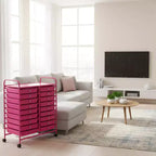 Carrello portaoggetti mobile a 20 cassetti Arcobaleno/Nero/Trasparente/Grigio + Beige + Giallo/Multicolore/Macaron/Sfumatura Rosa/Grigio/Rosa shocking/Arancione/Viola/Bianco