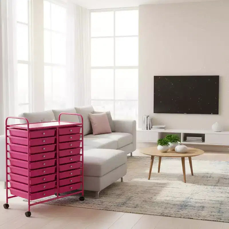 Carrello portaoggetti mobile a 20 cassetti Arcobaleno/Nero/Trasparente/Grigio + Beige + Giallo/Multicolore/Macaron/Sfumatura Rosa/Grigio/Rosa shocking/Arancione/Viola/Bianco