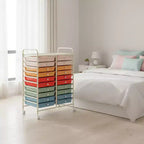 Carrello portaoggetti mobile a 20 cassetti Arcobaleno/Nero/Trasparente/Grigio + Beige + Giallo/Multicolore/Macaron/Sfumatura Rosa/Grigio/Rosa shocking/Arancione/Viola/Bianco