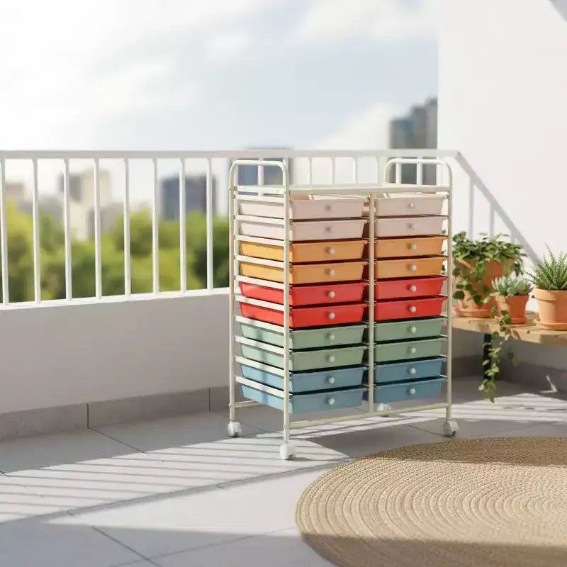 Carrello portaoggetti mobile a 20 cassetti Arcobaleno/Nero/Trasparente/Grigio + Beige + Giallo/Multicolore/Macaron/Sfumatura Rosa/Grigio/Rosa shocking/Arancione/Viola/Bianco