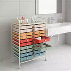 Carrello portaoggetti mobile a 20 cassetti Arcobaleno/Nero/Trasparente/Grigio + Beige + Giallo/Multicolore/Macaron/Sfumatura Rosa/Grigio/Rosa shocking/Arancione/Viola/Bianco